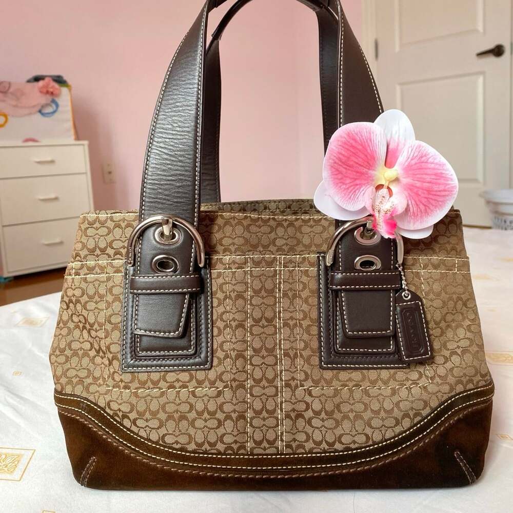 vintage 2000s coach signature soho tote bag